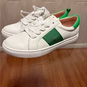 Brand New No Box Kate spade Ainsley White and Green Sneakers nwot size 7.5